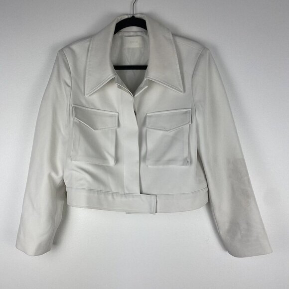 Vestire Women's Boxy Cropped Utility Jacket Size S ? Cream White - Picture 1 of 9